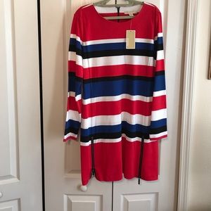 Michael Kors Dress Size Large NWT Red-White-Blue